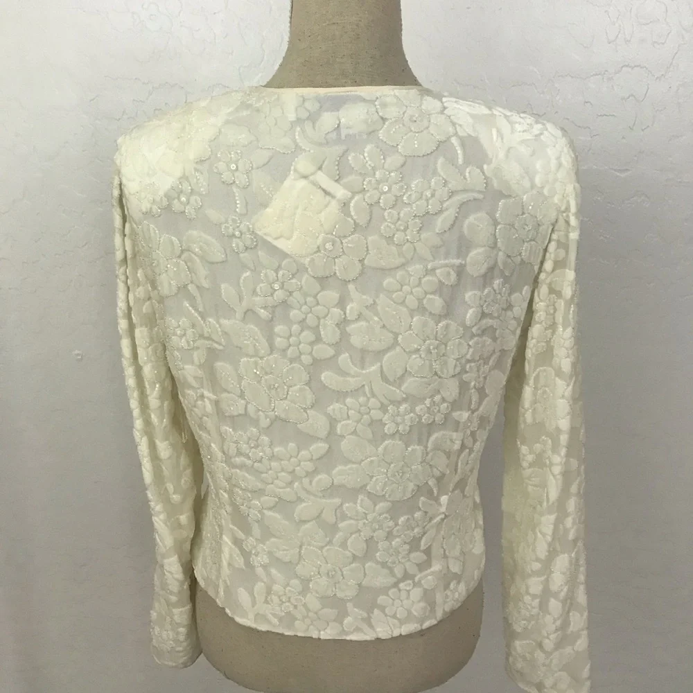 Lillie Rubin Beaded Velvet And Silk Evening Jacket - Picture 2 of 6